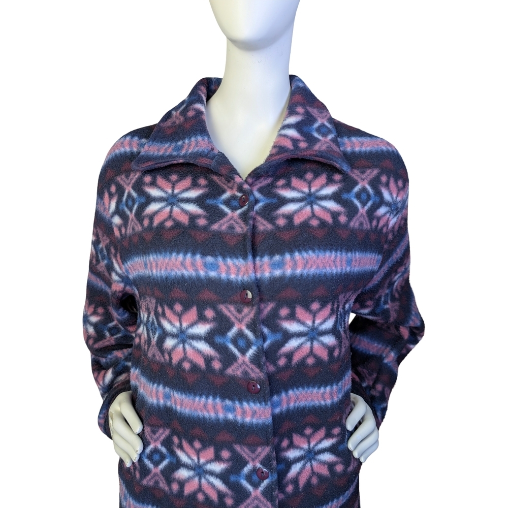 Vintage 90s Nordic Fleece Button-Up | Made In Canada | Size Large - Picture 3 of 7